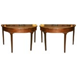 Pair of George III Provincial Demi-Lune Console Tables