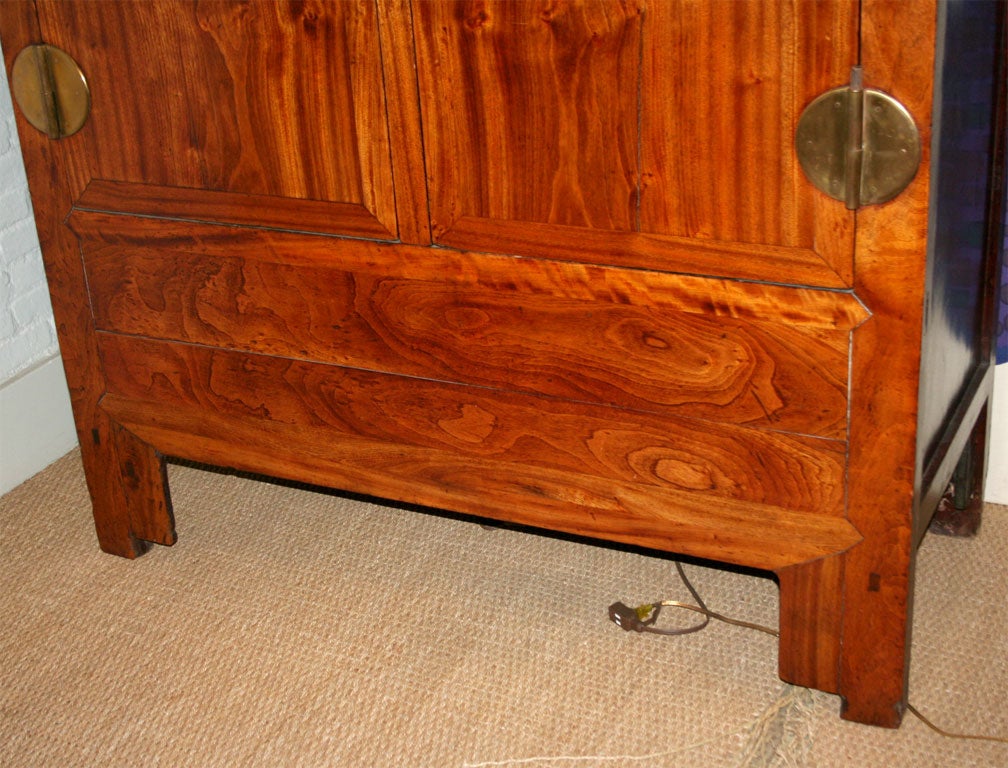 Chinese Camphor Wood and  Brass Mounted Wardrobes in Two-Parts