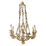 19th Century French Painted Tole Chandelier