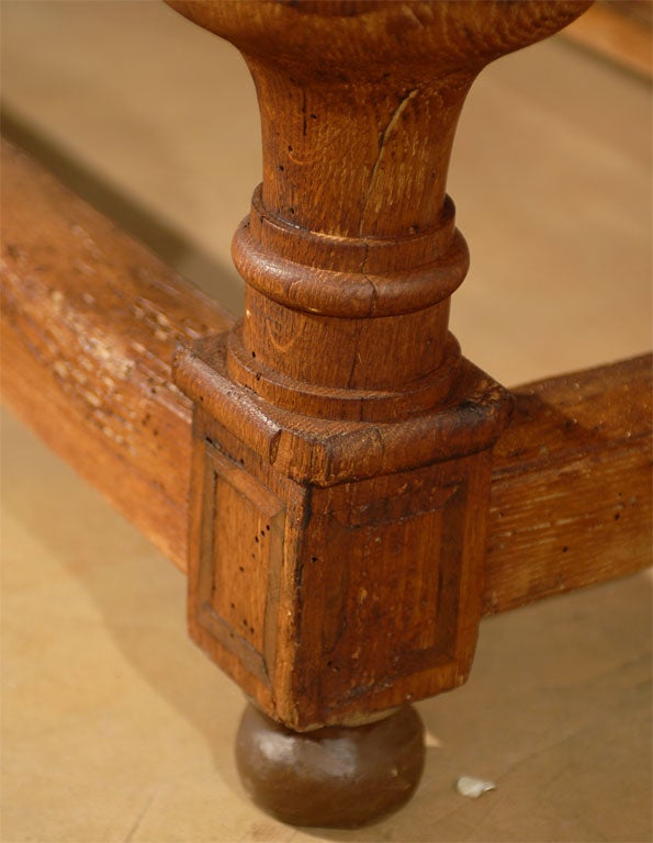 French 19th Century Fruitwood Side Table with Hand Carved Apron and Bulbous Legs For Sale 4