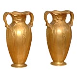 Art Nouveau bronze vases signed E. Lelievre and stamped