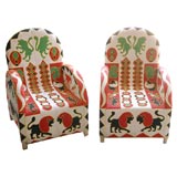 Pair of African Beaded Chairs