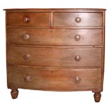 Antique Cornish Pine Bow Front Chest of Drawers