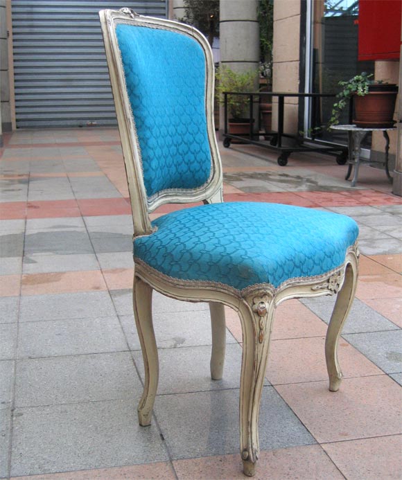 Two Louis XV Style Blue Chairs In Good Condition For Sale In Saint Ouen, FR