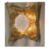 Sculptural illuminated wall panel by JD. Brasseur