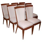Set of eight cherry dining chairs