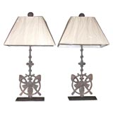 Pair of Cast Iron Lamps