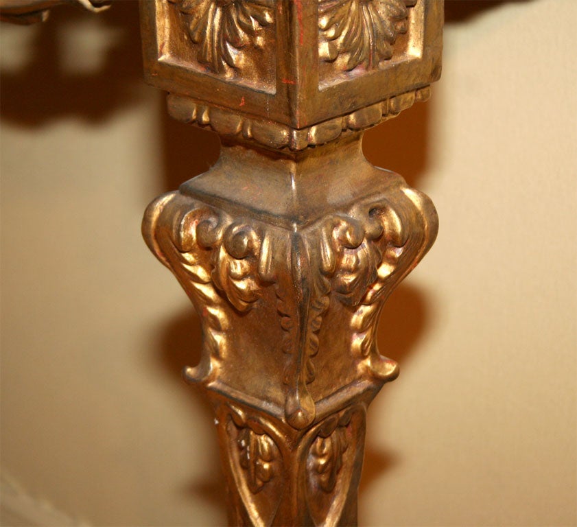 Pair of Italian Gilded Consoles 1