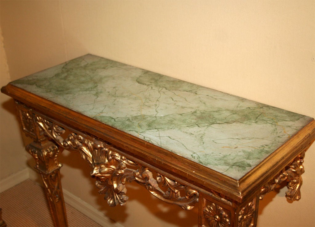 Pair of Italian Gilded Consoles 4