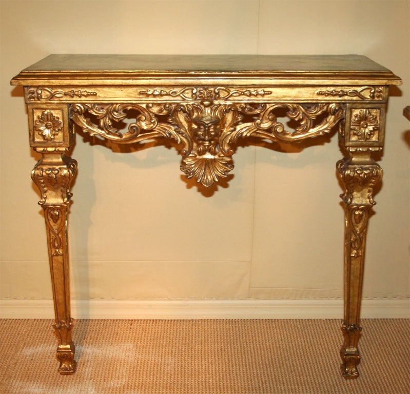 Pair of Italian Gilded Consoles 6