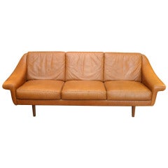 Danish Modern Leather Couch