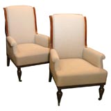 Pair of Continental library chairs
