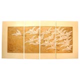 4 Panel Gold Leaf and Lacquer Relief