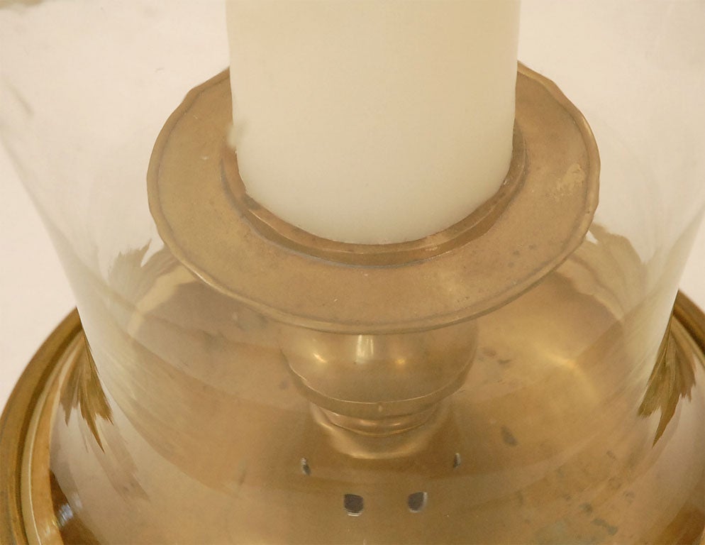 Brass & Glass Hurricane Lamp/Centerpiece (GMD#1337) 1