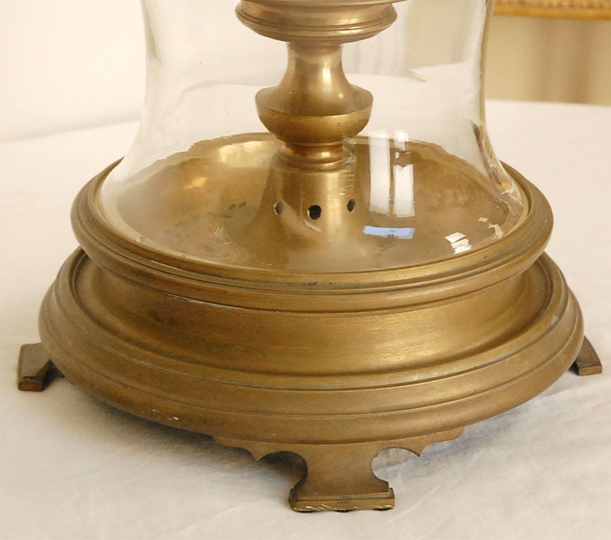 Brass & Glass Hurricane Lamp/Centerpiece (GMD#1337) 3
