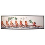 Vintage Perrier c`est fou Row Boat Poster