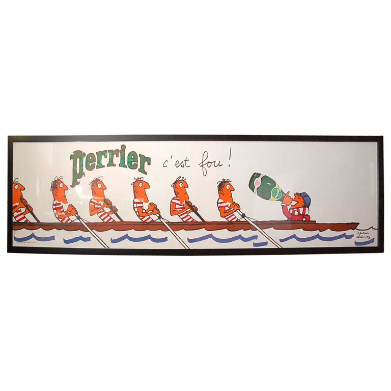 Perrier c`est fou Row Boat Poster