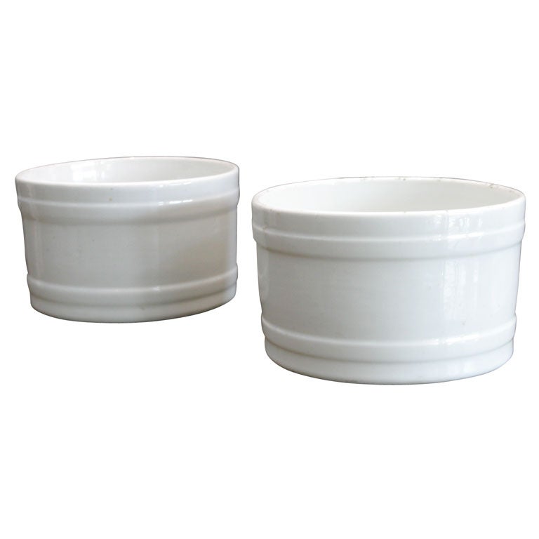 PAIR FRENCH MILK BOWLS
