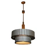 Large Aluminum Art Deco Chandelier