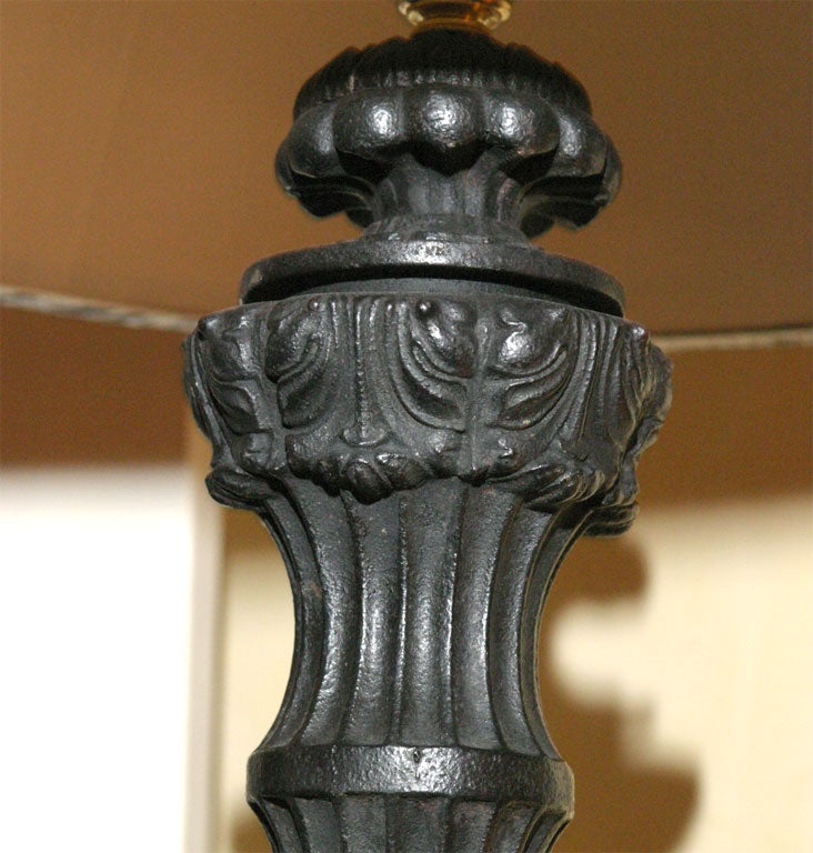 Regency Cast Iron Lamps In Good Condition For Sale In Hudson, NY