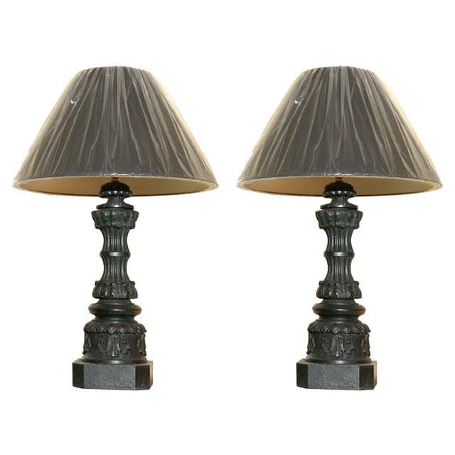 Vintage Industrial Cast Iron Table Lamp at 1stDibs