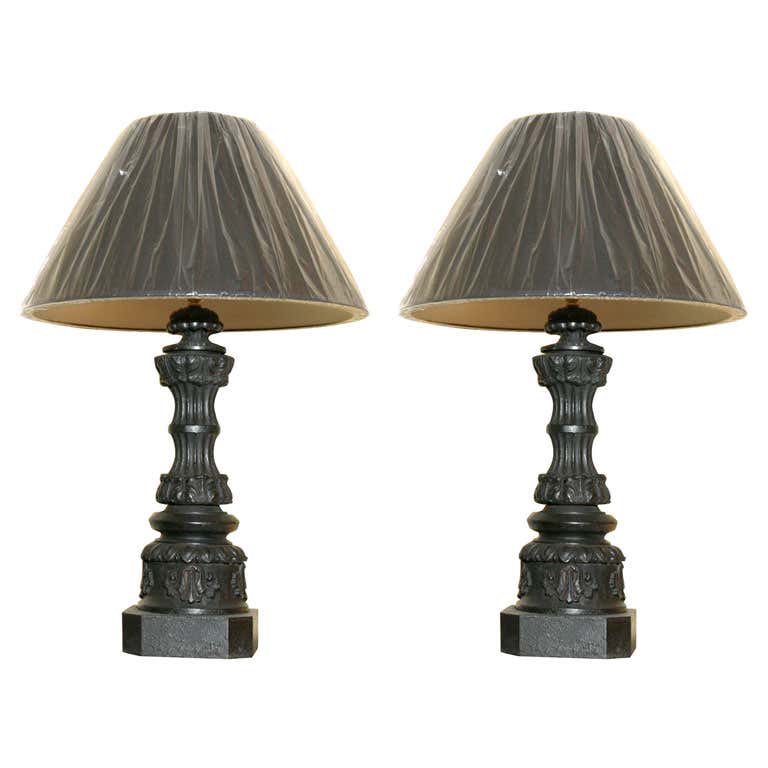 Vintage Industrial Cast Iron Table Lamp at 1stDibs