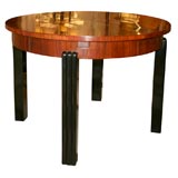 Round Art Deco Table in  Bookmatched Walnut