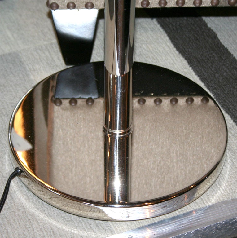 Machine Age Nickel & Glass Rod Torchiere