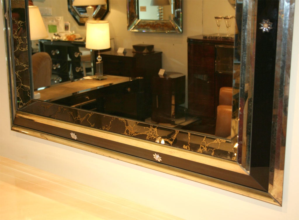 Spectacular Hollywood Mirror with Antique Mirrored Borders