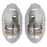 Large Pair Plaster "Shell" Mirrors