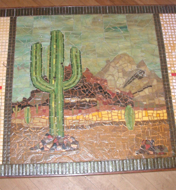 1940s Unique Southwestern Mosaic Tile Table In Good Condition In Water Mill, NY