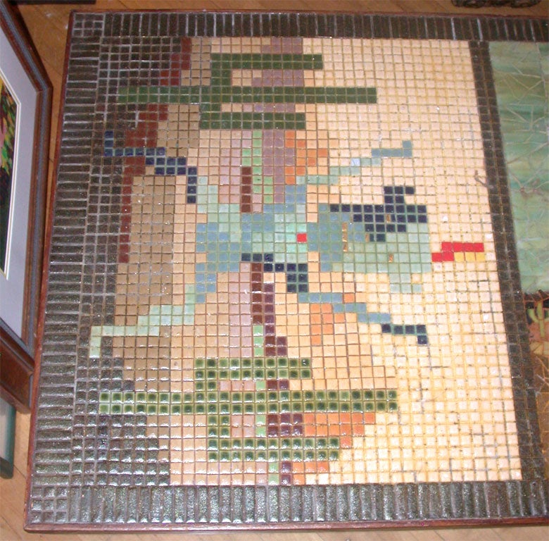 Mid-20th Century 1940s Unique Southwestern Mosaic Tile Table
