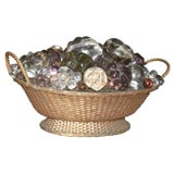 Crystal  Fruit   Brass Basket