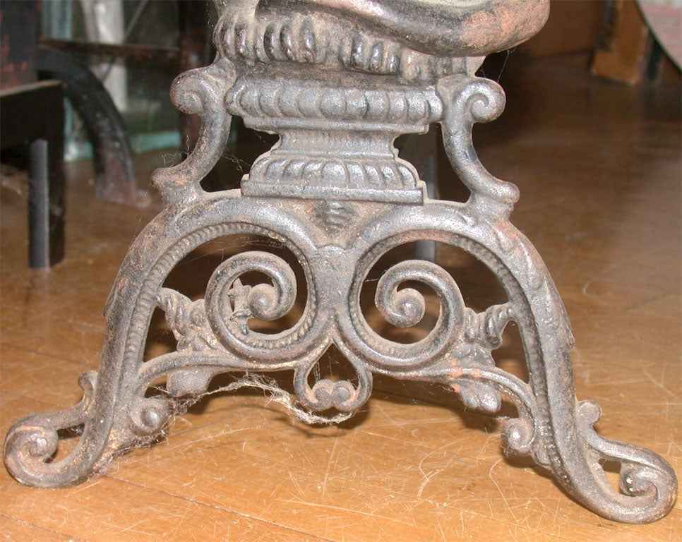 Iron Pair of  Cat  Andirons with glass Eyes