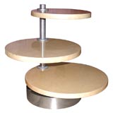 Three Tier Goatskin  and Chrome Table
