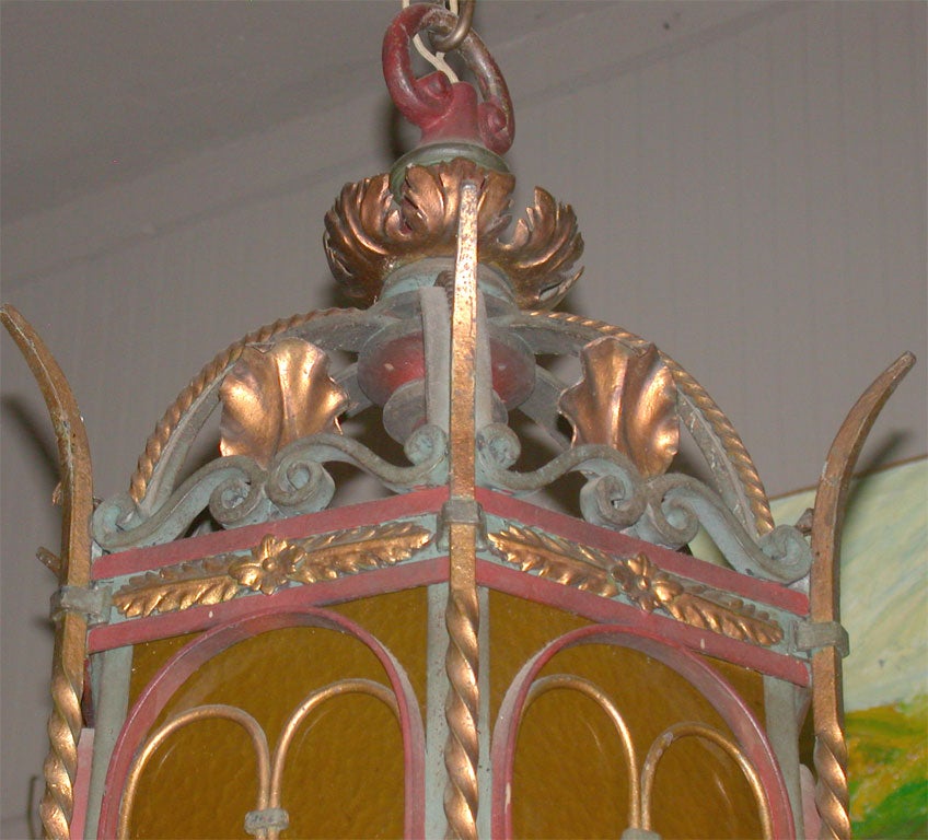19th Century Monumental Renaissance Revival Gilt Bronze Hall Lantern For Sale