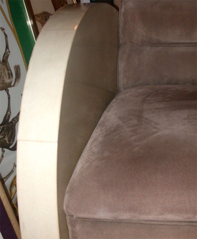 Art  Deco  Parchment  & Suede Lounge Chair For Sale 3