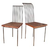 Set of Ten  Hand Forged Iron Diding Chairs by Mark Zeff