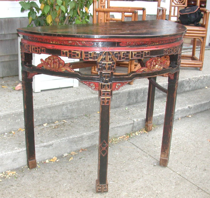 Lacquered Demilune Table For Sale