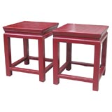 Red Lacquered Ming Styled Stool