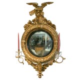 Antique Regency  Convex / Bull's Eye Girondole Mirror