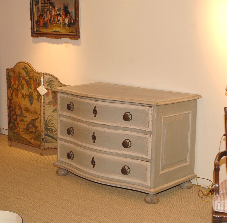 Painted Bow Front Commode
