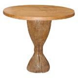 Teak Pedestal Table with Grinder Base