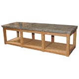 (Ref. K609) Granite topped recycled Teak Cocktail Table