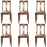 A Set of Six Italian Walnut Chairs, Circa 1940