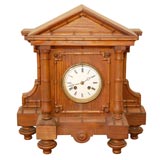 French faux-bamboo  clock