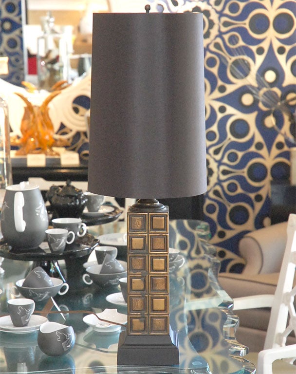 Pair of Vintage Brass Chess Board Lamps