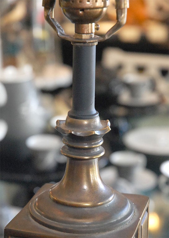 Pair of Vintage Brass Chess Board Lamps For Sale 1