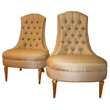 Pair of Tapered Highback Lounge Chairs