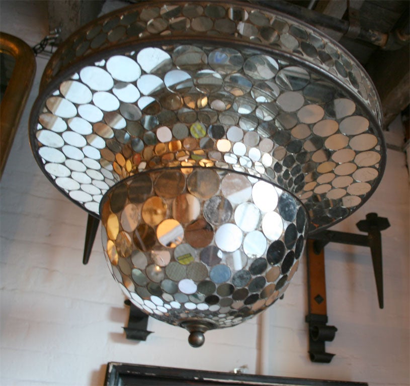 Metal Art Deco Demi-Spherical Mirrored Ball